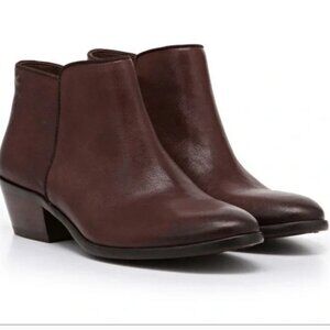 Chocolate Brown Petty Leather Ankle Bootie